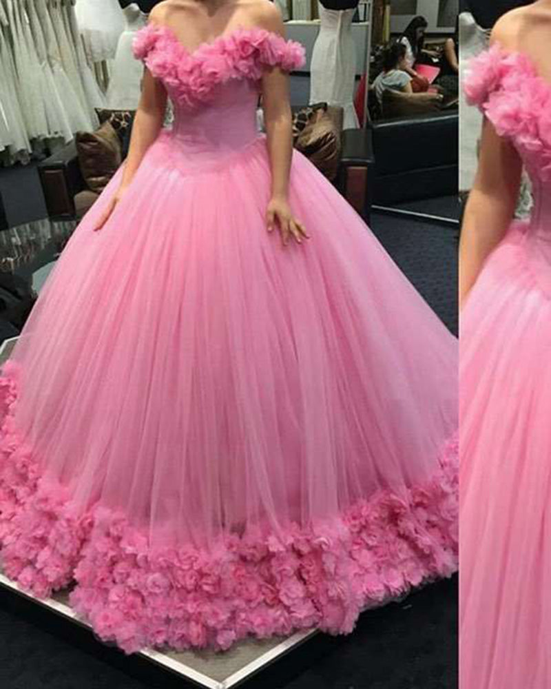 Hot Pink Wedding Gown Women Princess ...